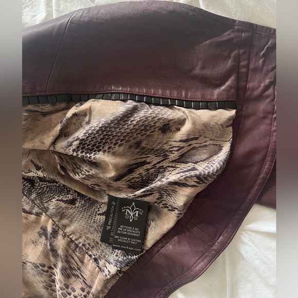 Purple leather Mackage biker jacket - Picture 9 of 9